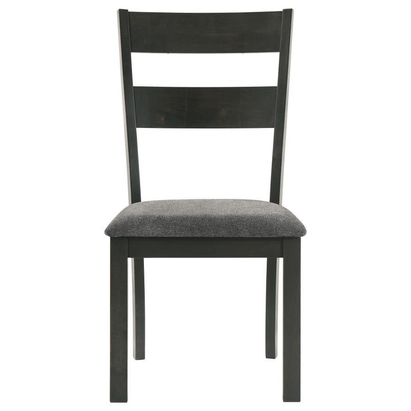 Jakob - Upholstered Side Chairs With Ladder Back (Set of 2) - Gray And Black