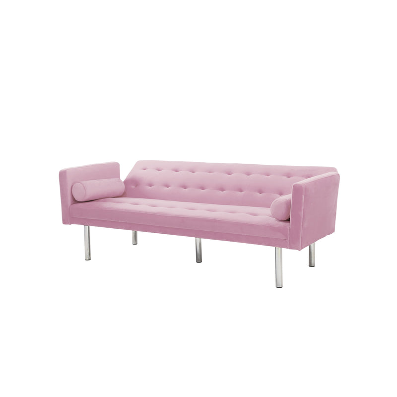 Square arm sleeper sofa Pink Velvet ***Not available for sale on Walmart***