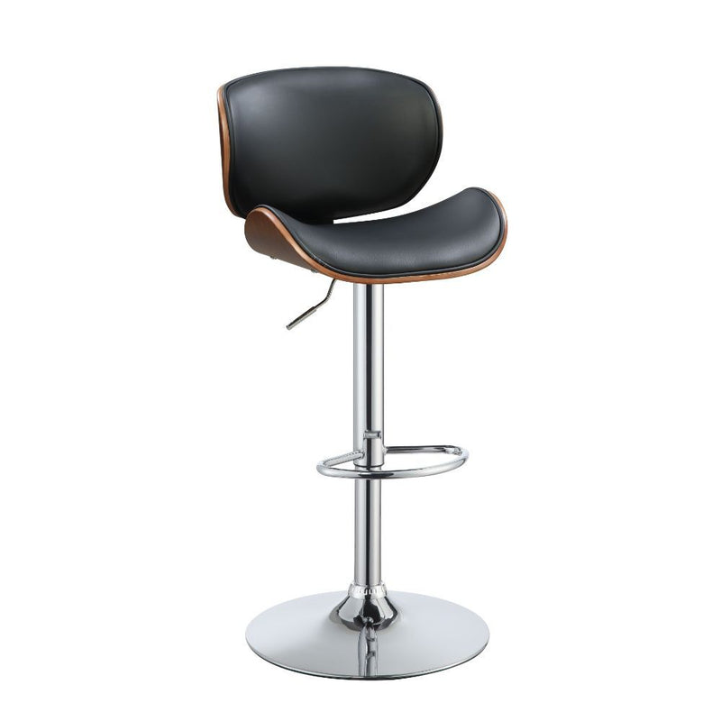 Camila - Stool - Black PU & Walnut - Metal - 45"