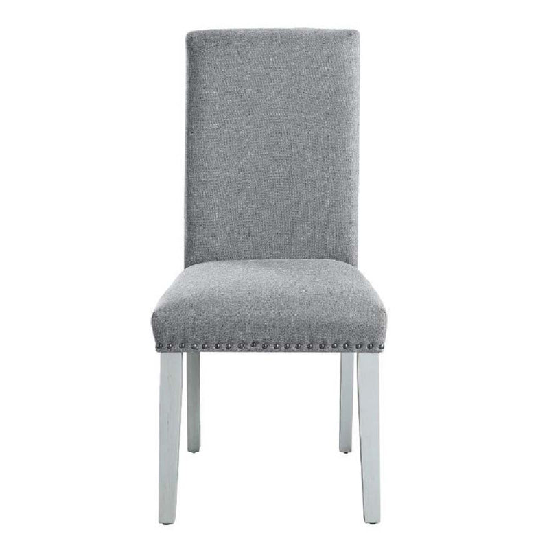 Lanton - Side Chair (Set of 2) - Gray Linen & Antique White Finish