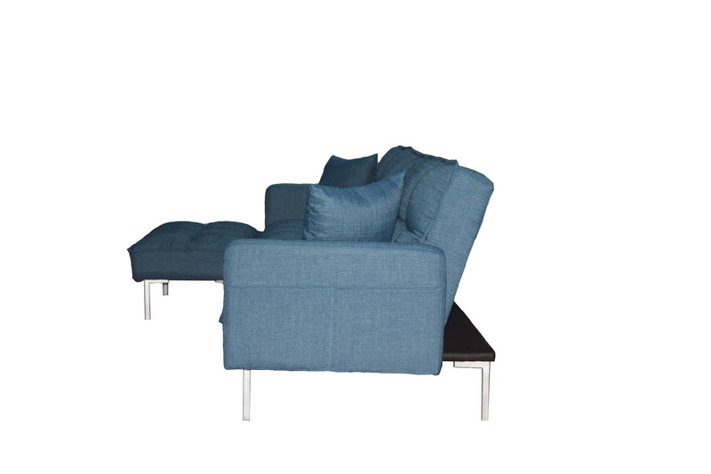 Sectional sofa couch sleeper blue