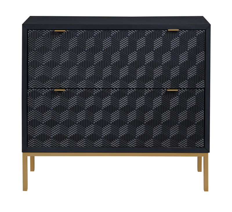 Tessa - Two Drawer Chest - Prism Royal Blue / Gold