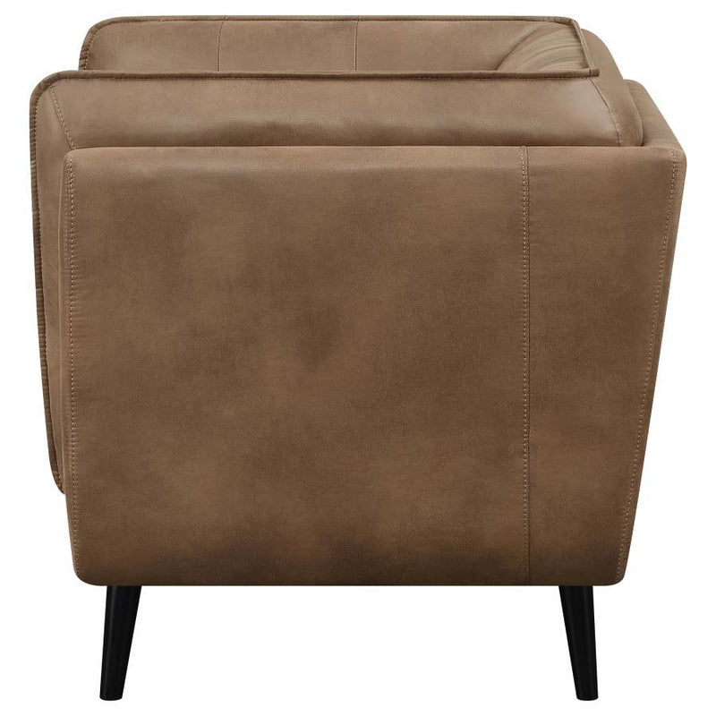 Thatcher - Upholstered Button Tufted Chair - Brown