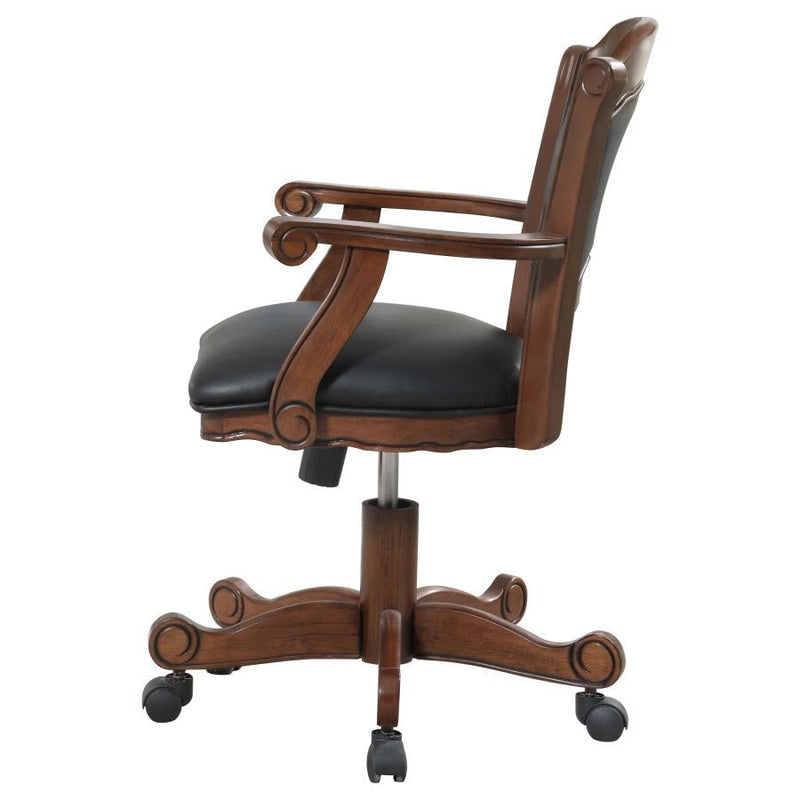 Turk - Game Chair With Casters - Black And Tobacco