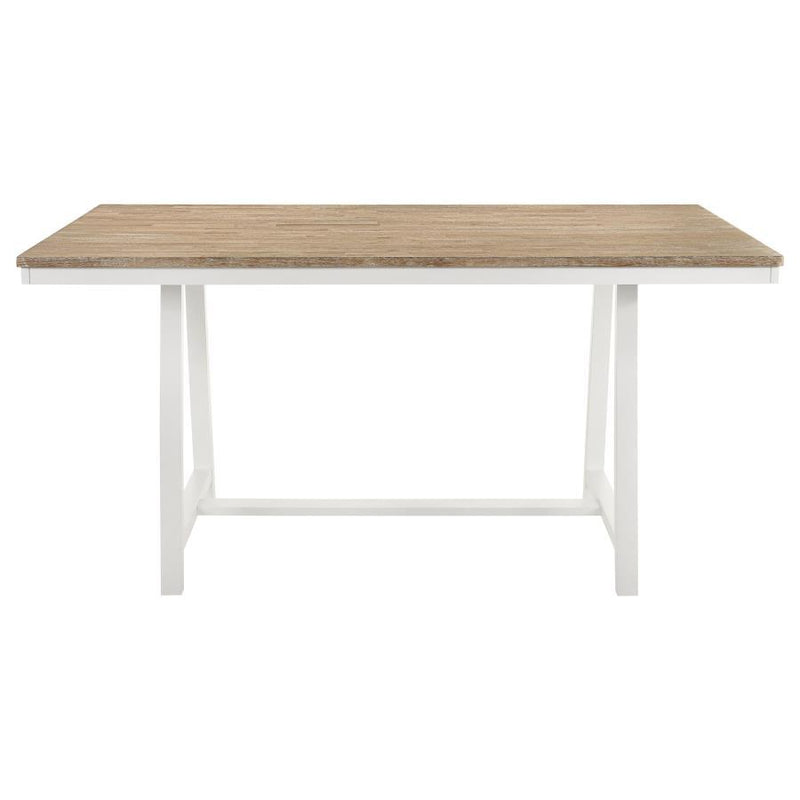 Hollis - Rectangular Counter Height Dining Table - Brown And White