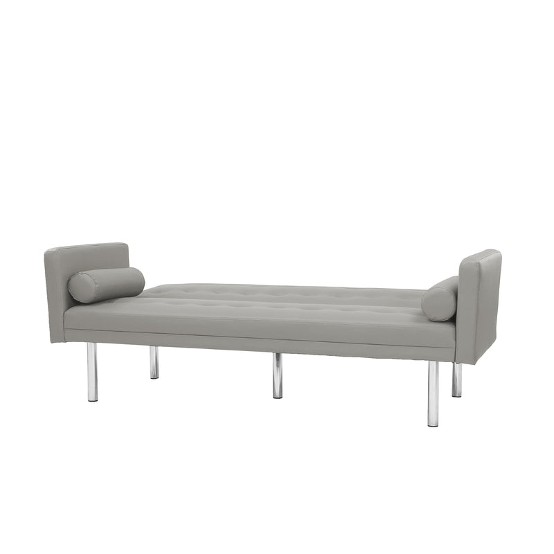 Square arm sleeper sofa GREY PU ***Not available for sale on Walmart***