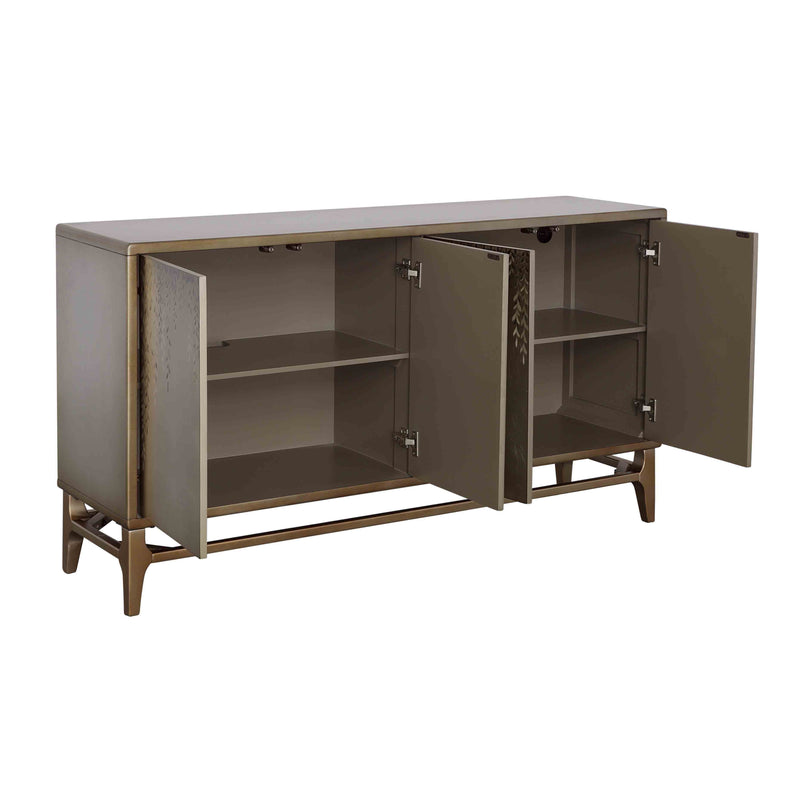 Dreamscape - Four Door Credenza - Gold / Silverleaf