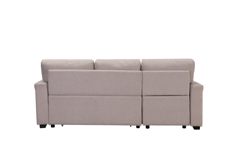 Upholstery Sleeper Sectional Sofa Beige