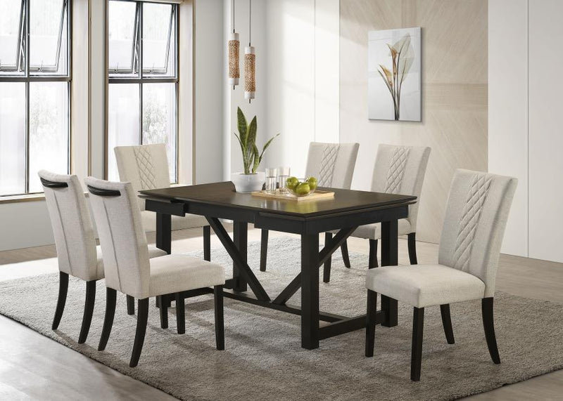 Malia - Rectangular Dining Table With Refractory Extension Leaf - Black