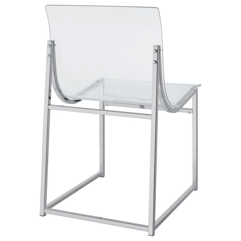 Acrylic - Dining Side Chair (Set of 2) - Clear And Chrome