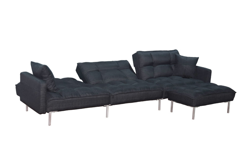 Sectional sofa couch sleeper black