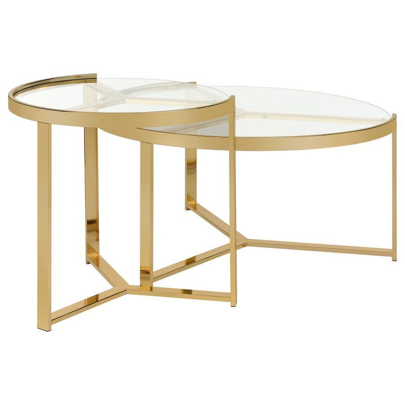 Delia - Round Glass Top Nesting Coffee Table