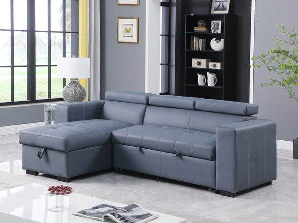 Revolution performance fabric, Reversible Sleeper Sectional Storage Sofa Bed, 3 Seat Both Left Handed And Right  Handed （91x60.5x 33 inches）