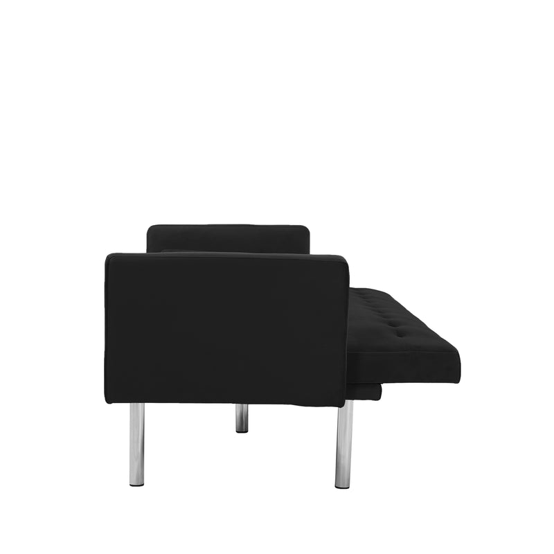 Square arm sleeper sofa Black VELVET ***Not available for sale on Walmart***