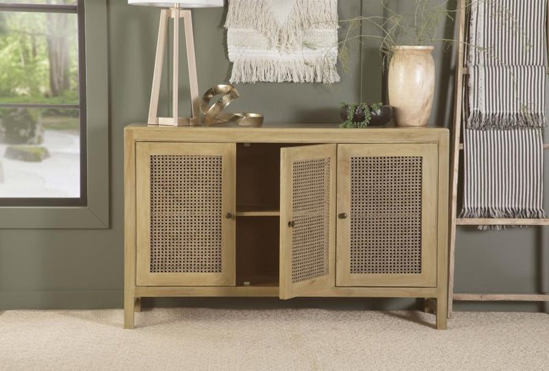 Zamora - Woven Cane Doors Accent Cabinet