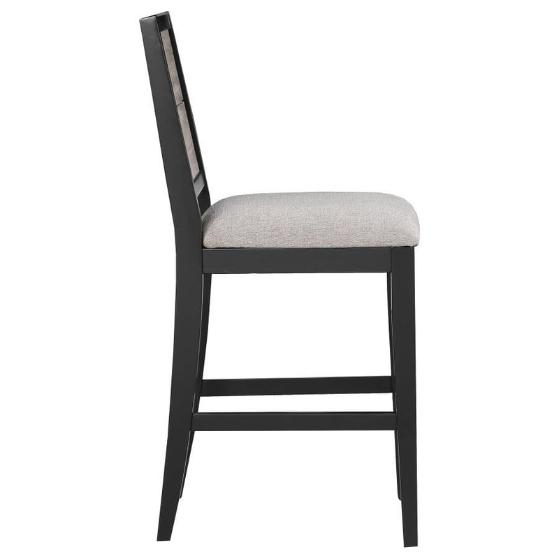 Elodie - Upholstered Padded Seat Counter Height Dining Chair (Set of 2) - Dove Gray And Black