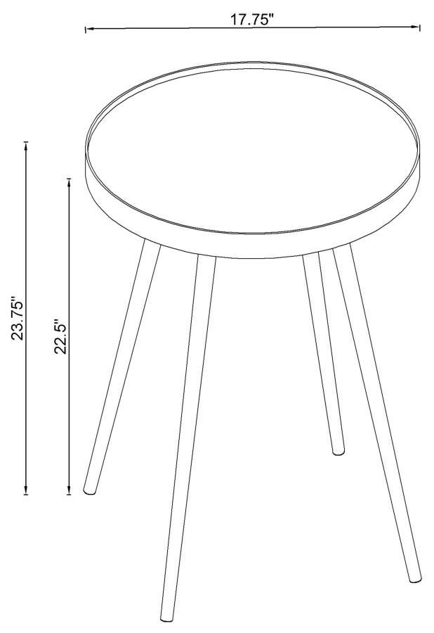 Kaelyn - Round Mirror Top End Table