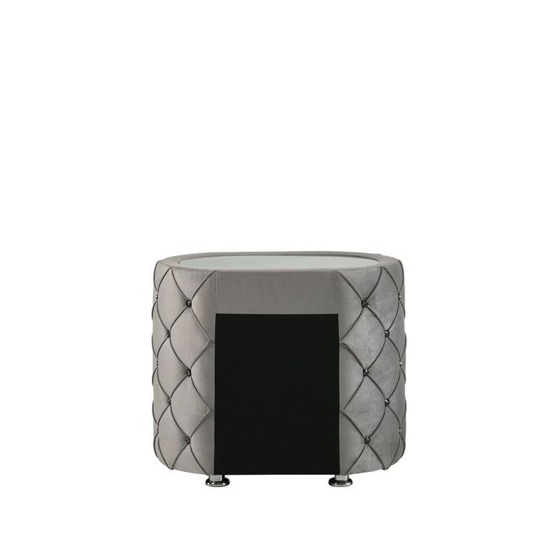 Perine - Nightstand - Gray Velvet