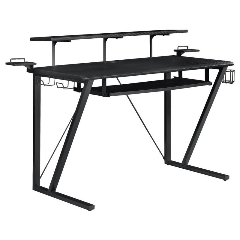 Wedalia - Computer Gaming Desk With Utility Hook - Black