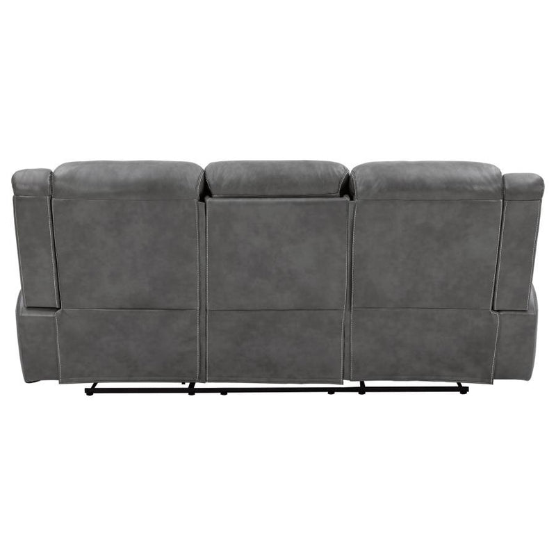 Conrad - Upholstered Padded Arm Motion Sofa - Gray