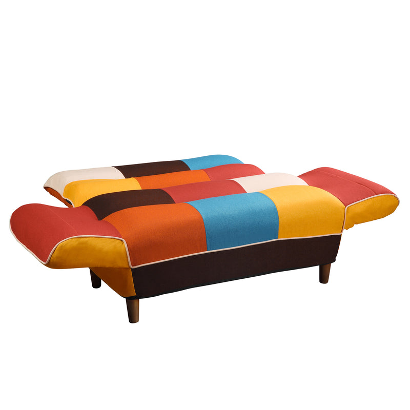 [VIDEO provided] U_STYLE Small Space Colorful Sleeper Sofa, Solid Wood Legs