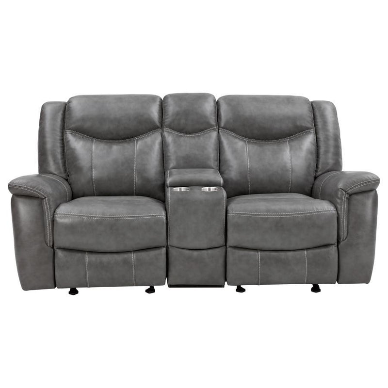 Conrad - Upholstered Motion Loveseat - Cool Gray