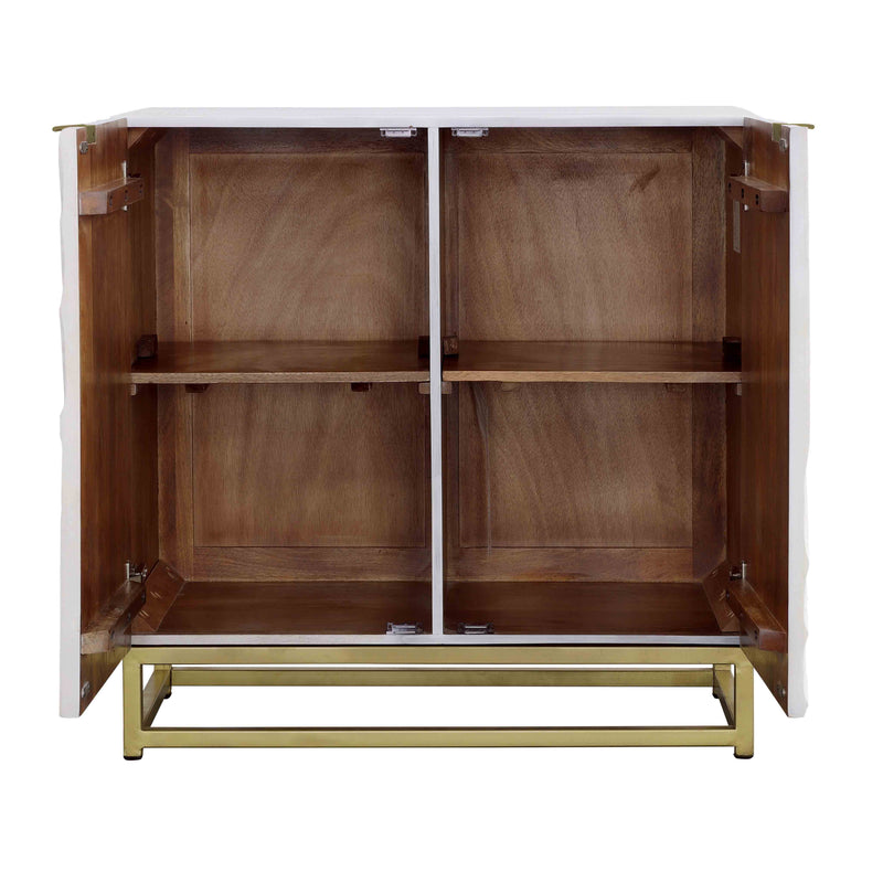 Fallow - Two Door Cabinet - White / Gold