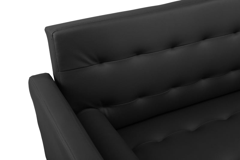 Square arm sleeper sofa BLACK PU ***Not available for sale on Walmart***