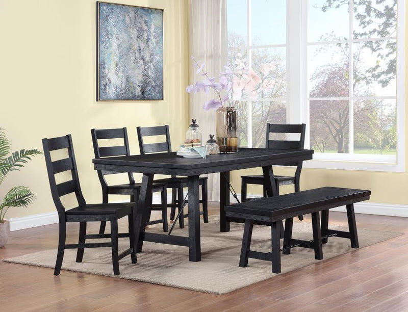 Newport - Rectangular Trestle Dining Table - Black