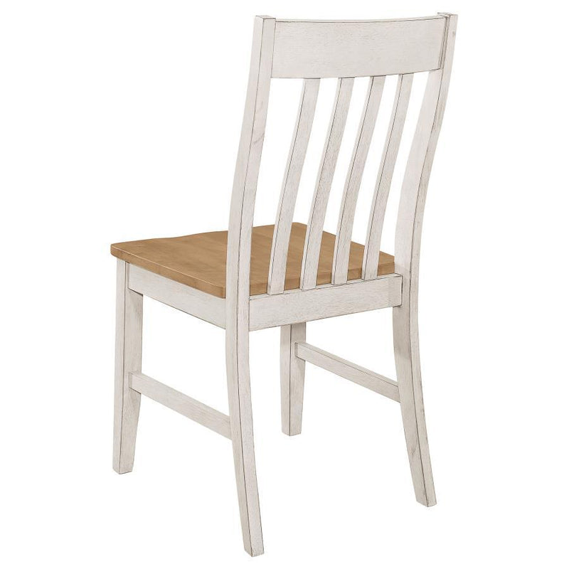 Kirby - Slat Back Side Chair (Set of 2) - Natural And Rustic Off White