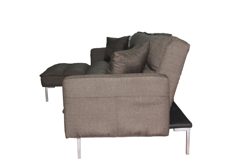 Sectional sofa couch sleeper brown