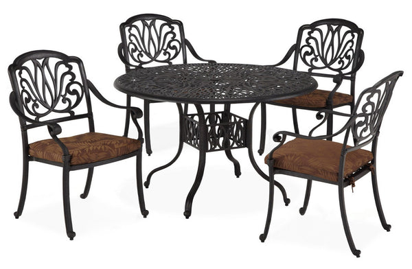 Capri - 5 Piece Outdoor Dining Set - Metal - Black