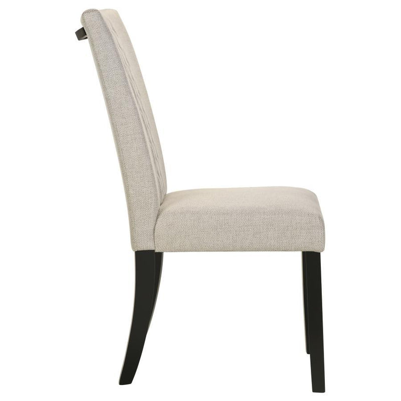 Malia - Upholstered Solid Back Dining Side Chair (Set of 2) - Beige And Black