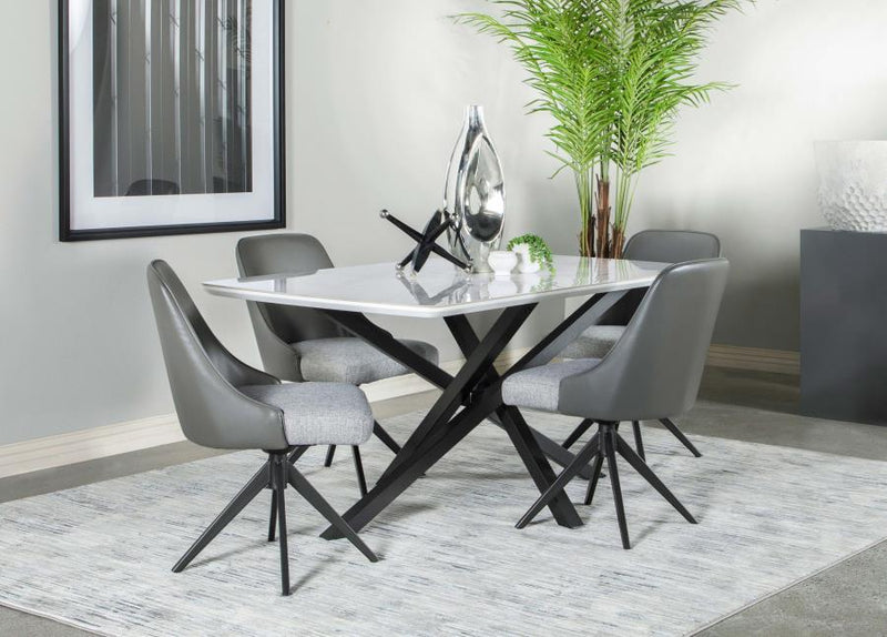 Paulita - Upholstered Swivel Side Chairs (Set of 2) - Gray And Gunmetal