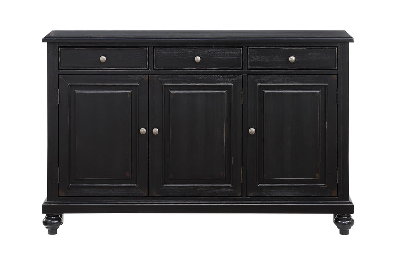 Vincent - Three Door Three Drawer Credenza - Raven Black Rub