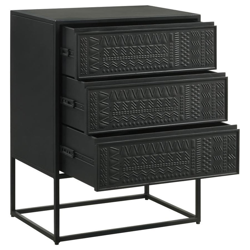 Alcoa - 3-Drawer Accent Cabinet - Black