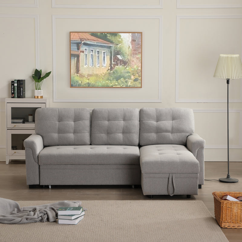 Upholstery Sleeper Sectional Sofa Gray