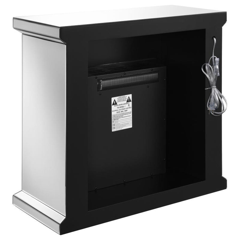 Lorelai - Mirrored Freestanding Electric Fireplace - Silver