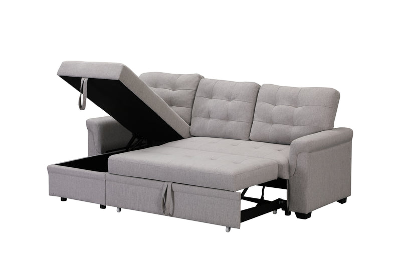 Upholstery Sleeper Sectional Sofa Gray