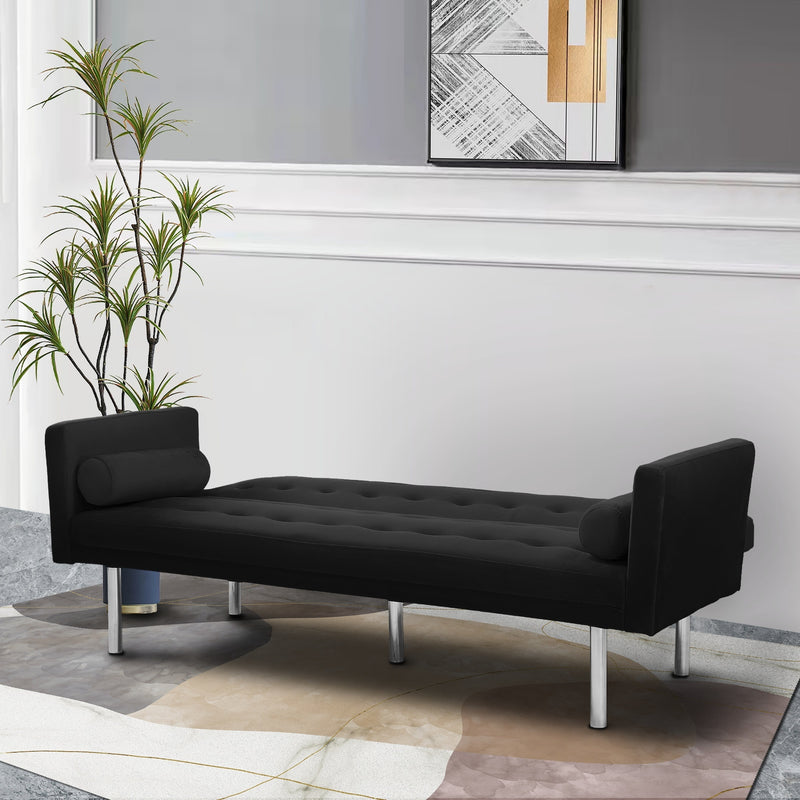 Square arm sleeper sofa Black VELVET ***Not available for sale on Walmart***