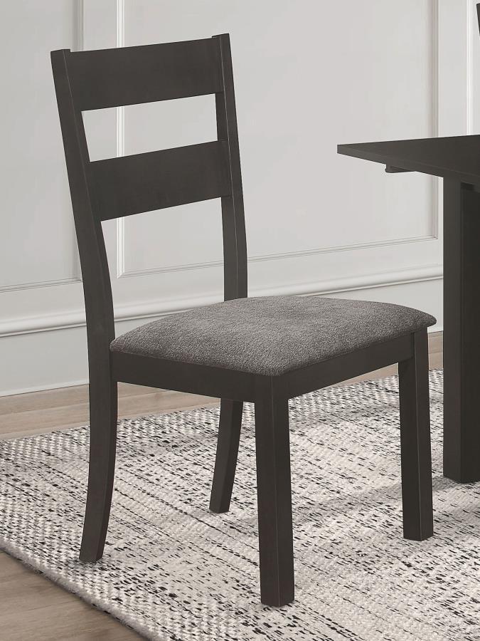 Jakob - Upholstered Side Chairs With Ladder Back (Set of 2) - Gray And Black