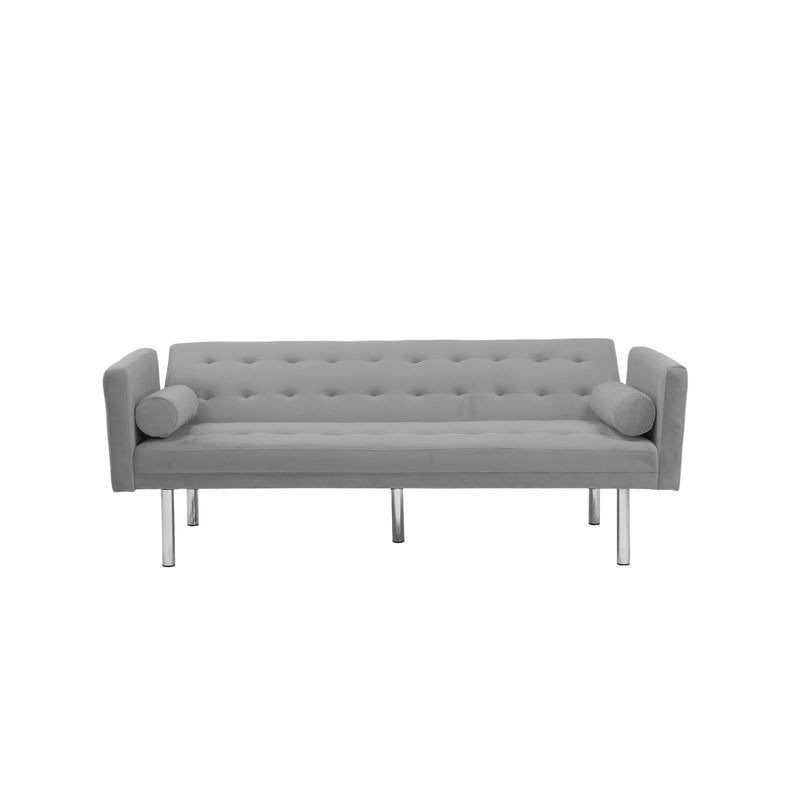 Square arm sleeper sofa Grey VELVET ***Not available for sale on Walmart***