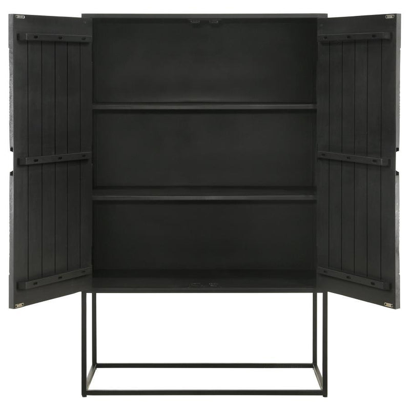 Jenna - 2-Door Bar Cabinet - Black