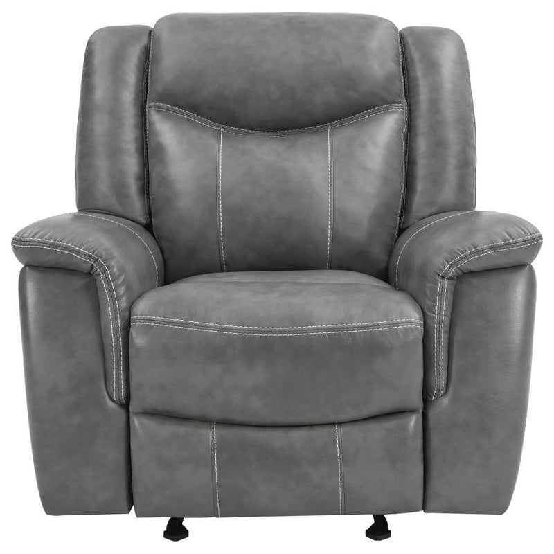 Conrad - Upholstered Motion Glider Recliner - Gray