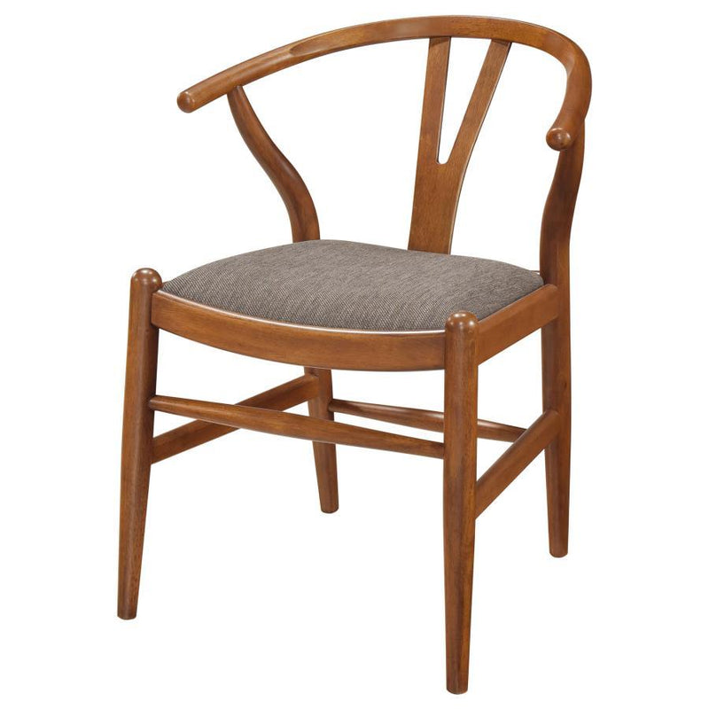 Dinah - Danish Y-Shaped Back Wishbone Dining Side Chair (Set of 2) - Walnut And Brown