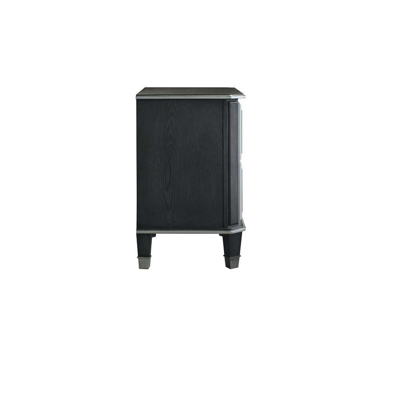 House - Beatrice Nightstand - Charcoal & Light Gray Finish