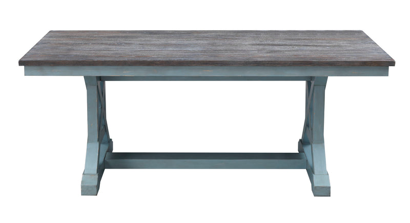 Bar Harbor - Hand Painted Table With Plank Style Top