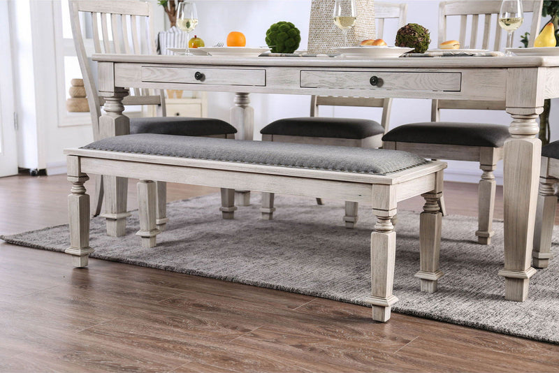 Georgia - Dining Table - Antique White / Gray