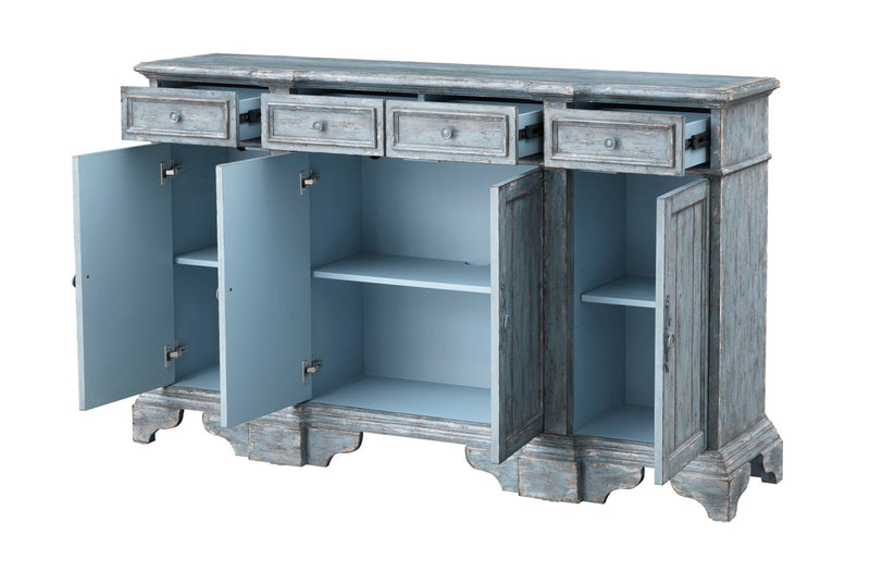 Shara - Four Drawer Four Door Credenza - Bethany Aged Blue