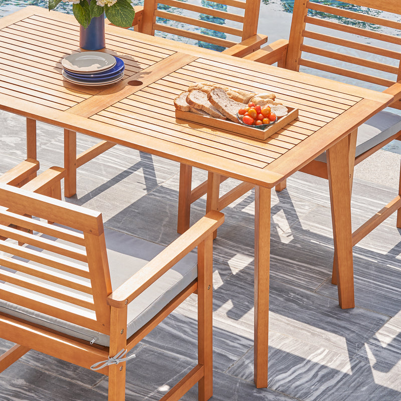 Waimea Honey Slatted Eucalyptus Wood Patio Dining Table